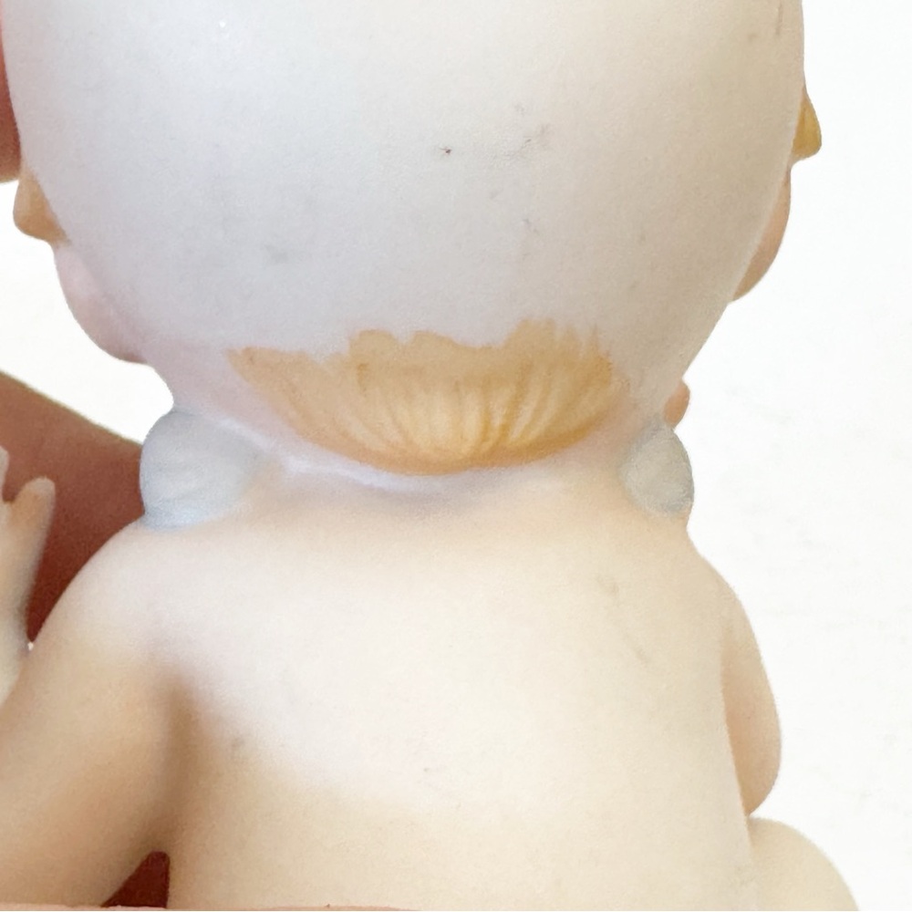 Vintage Lefton Old Porcelain Kewpie Baby Dolls Pouty & Smily Set of Two - Picture 5 of 14